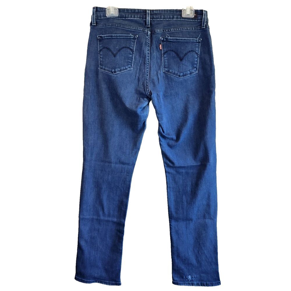 Levi's Slight Curve Womens Size 10/30 Stretch Jeans Medium Wash Blue Distressed - Picture 8 of 9